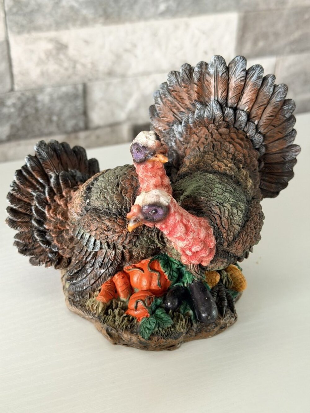 VINTAGE K"S COLLECTION THANKSGIVING DOUBLE TURKEY FIGURES